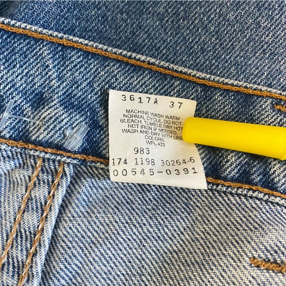 Vintage Levi’s Blue Jeans 545 44x34 Loose Fit Baggy Brown Tab 90s - Picture 11 of 13